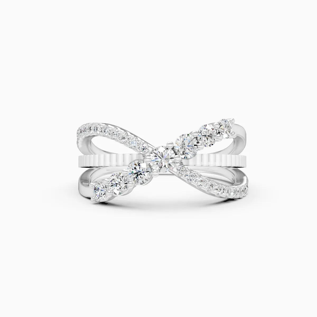 ��Foreva | Round Lab Grown Diamond Cross Ring�� Rings VD_AYN��- Lab Grown Diamonds Jewellery