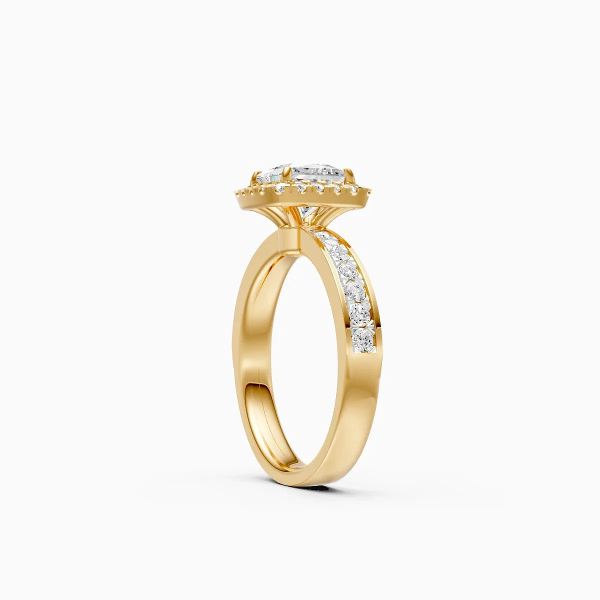 ��Mira | Princess Diamond with Halo Ring�� Rings VD_AYN��- Lab Grown Diamonds Jewellery