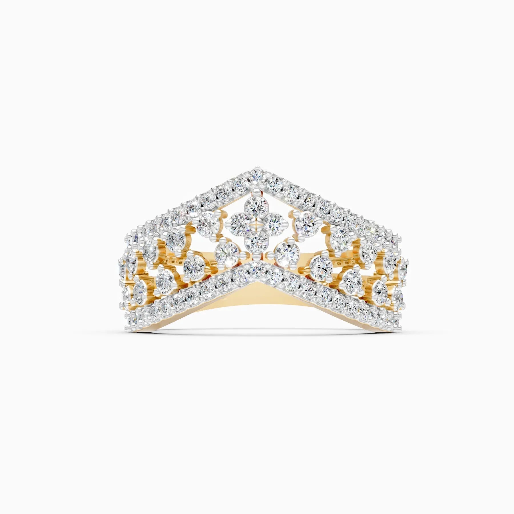 ��Raya | Round Lab Grown Diamond Crown Ring�� Rings VD_AYN��- Lab Grown Diamonds Jewellery