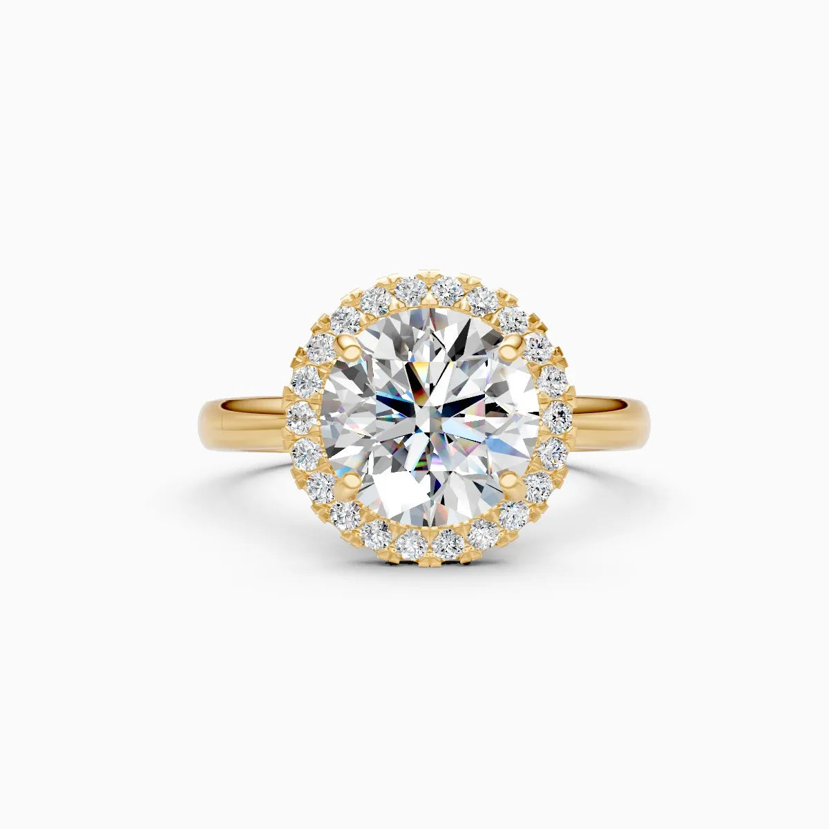 ��Sol | Round Solitaire Lab Grown Diamond with Halo Ring�� Rings VD_AYN��- Lab Grown Diamonds Jewellery