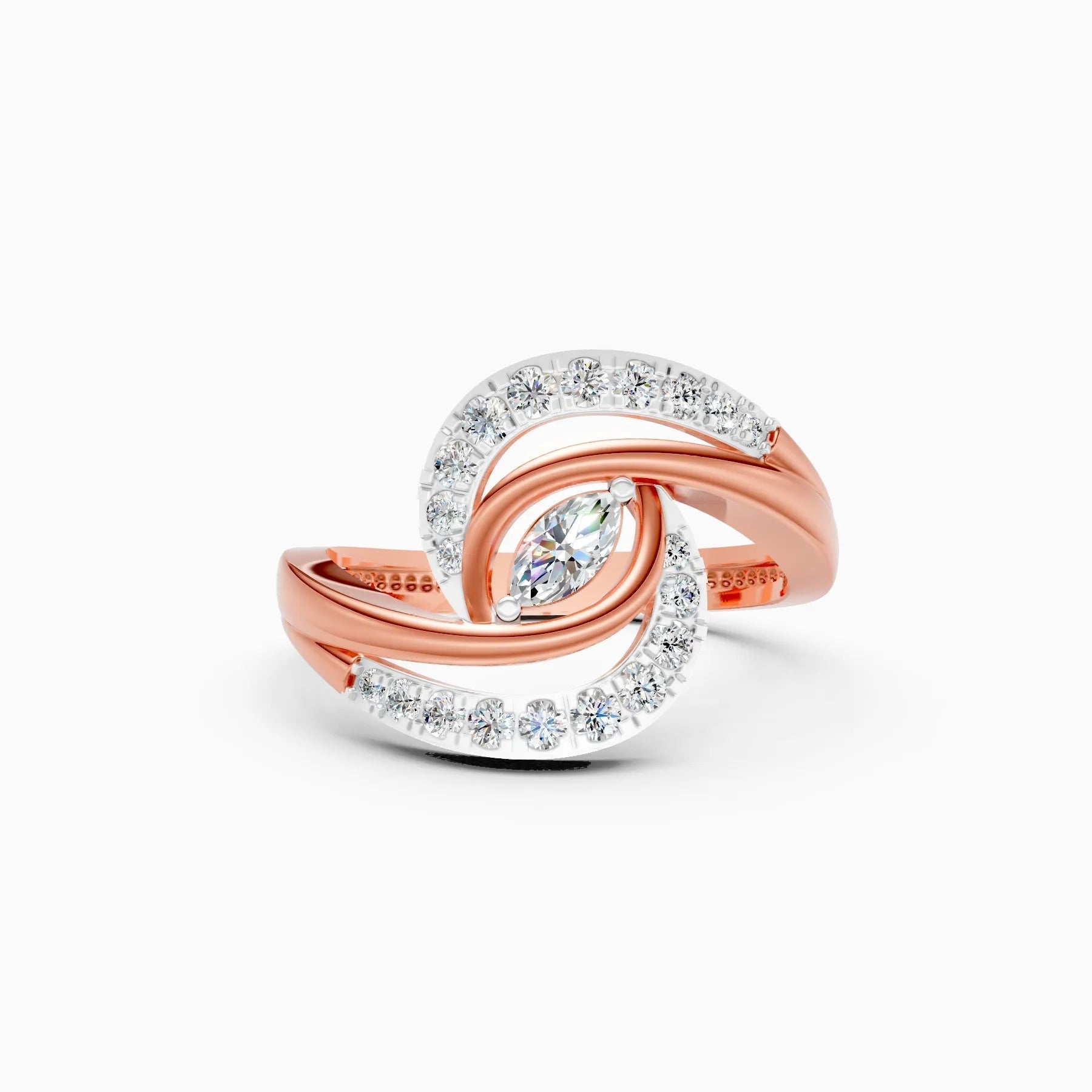 ��Mira | Marquise & Round Lab Grown Diamonds Vortex Ring�� Rings VD_AYN��- Lab Grown Diamonds Jewellery