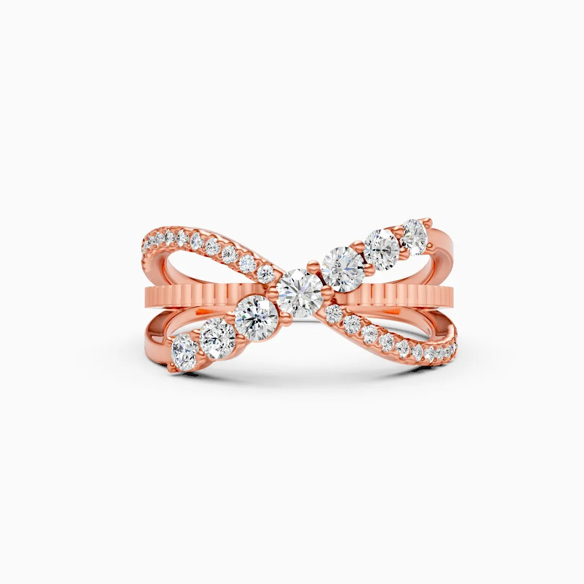 ��Foreva | Round Lab Grown Diamond Cross Ring�� Rings VD_AYN��- Lab Grown Diamonds Jewellery