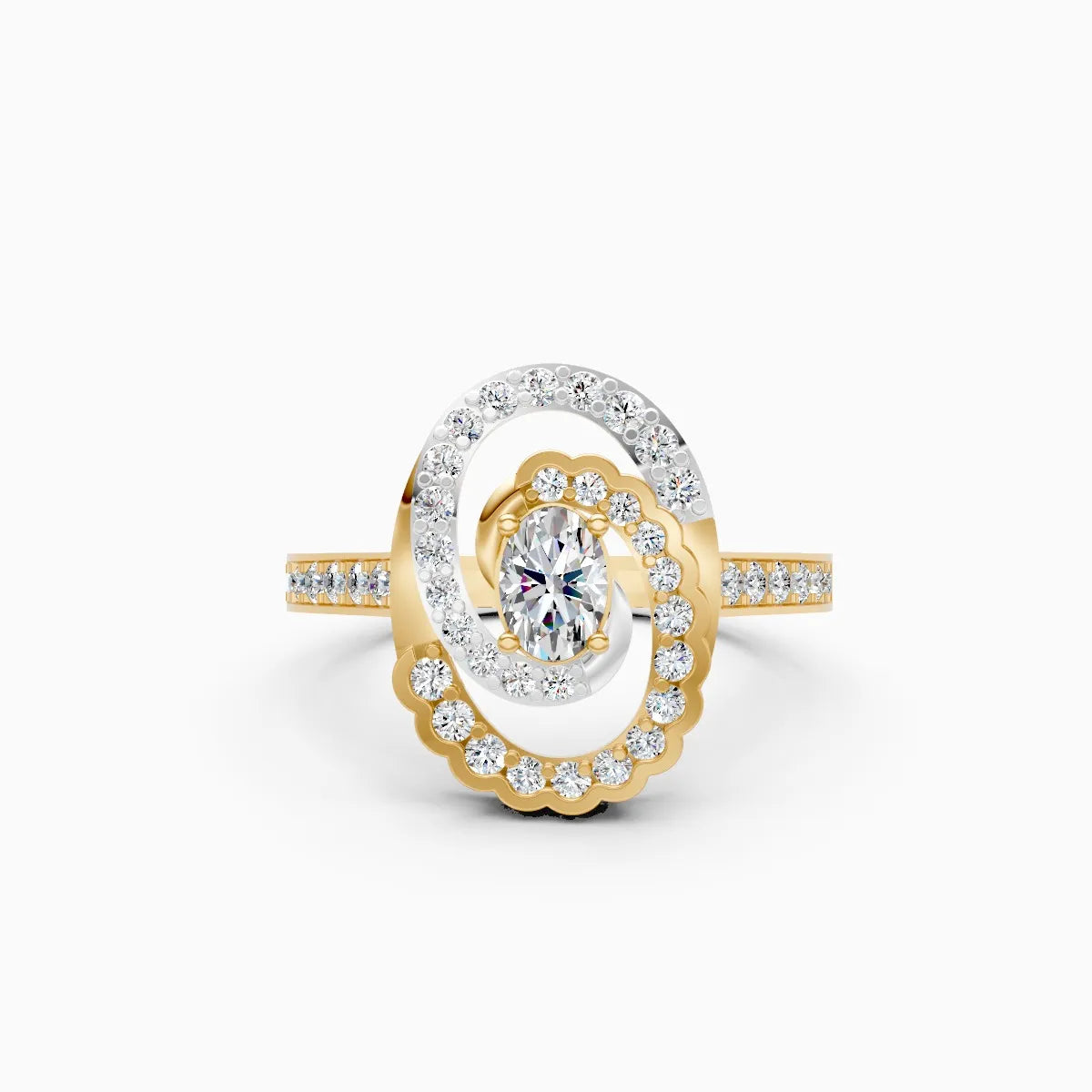 ��Mira | Oval Lab Grown Diamond Vortex Ring�� Rings VD_AYN��- Lab Grown Diamonds Jewellery
