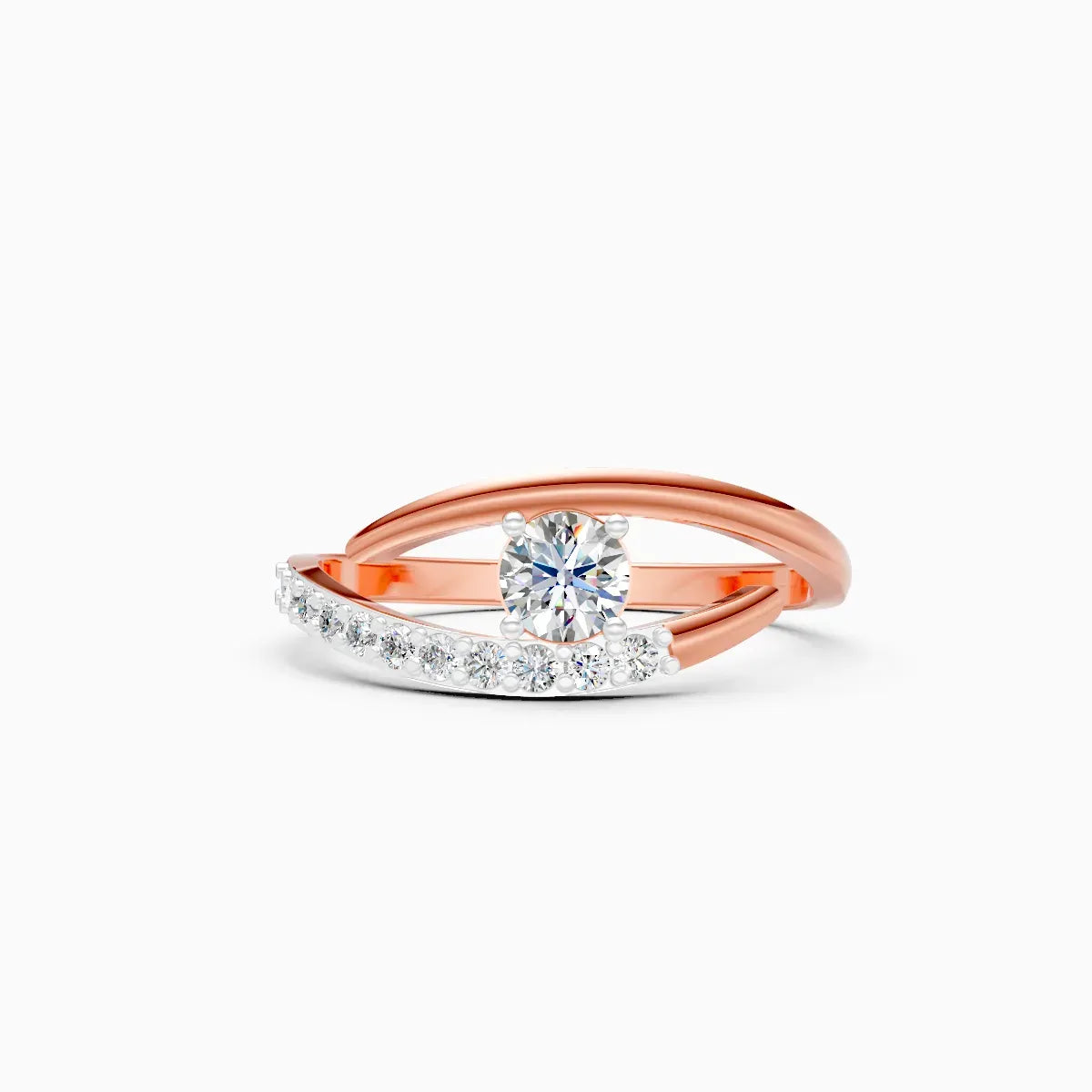 ��Mode | Round Lab Grown Diamond Minimal Bypass Ring�� Rings VD_AYN��- Lab Grown Diamonds Jewellery