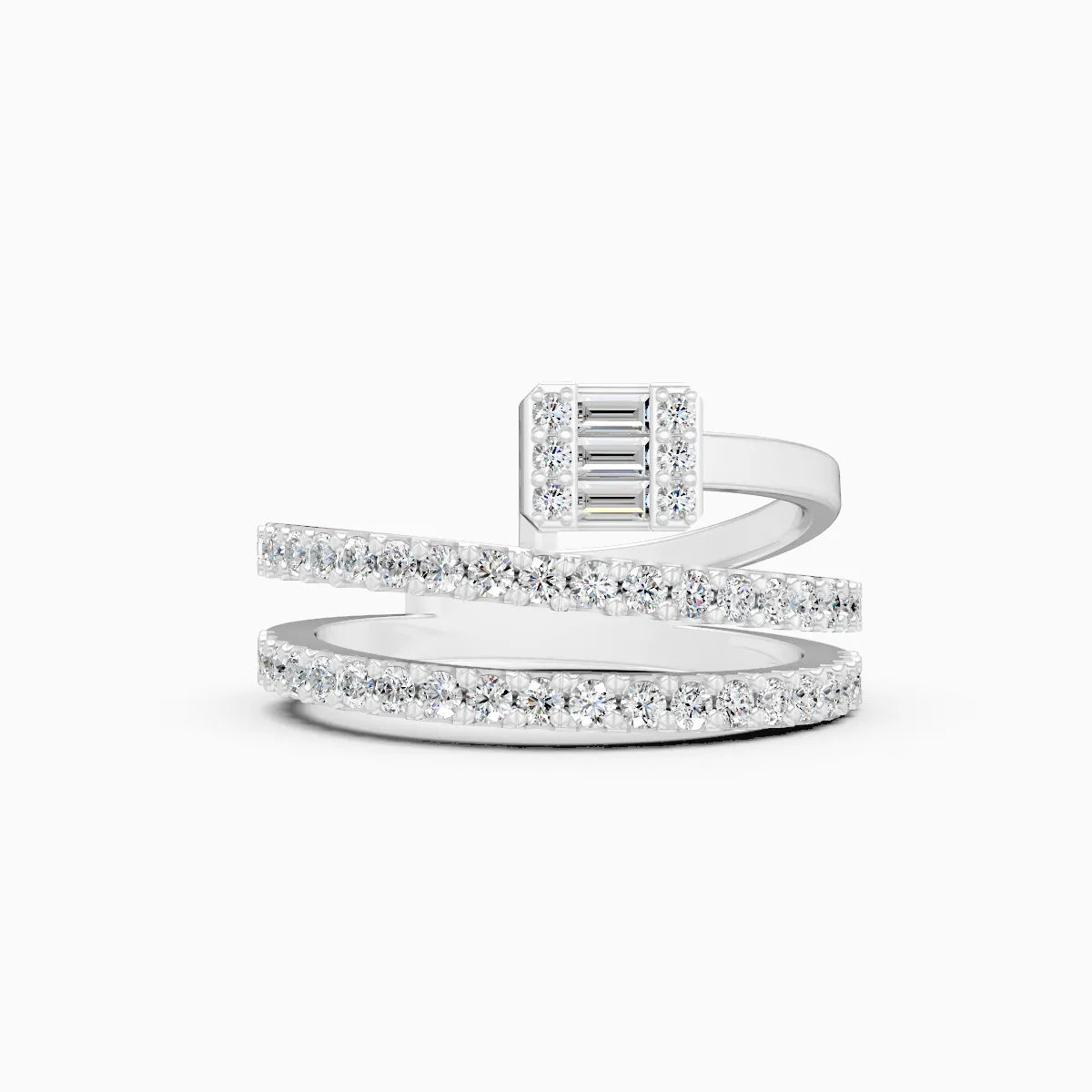 ��Laya | Round & Baguette Lab Grown Diamonds Split Band Ring�� Rings VD_AYN��- Lab Grown Diamonds Jewellery