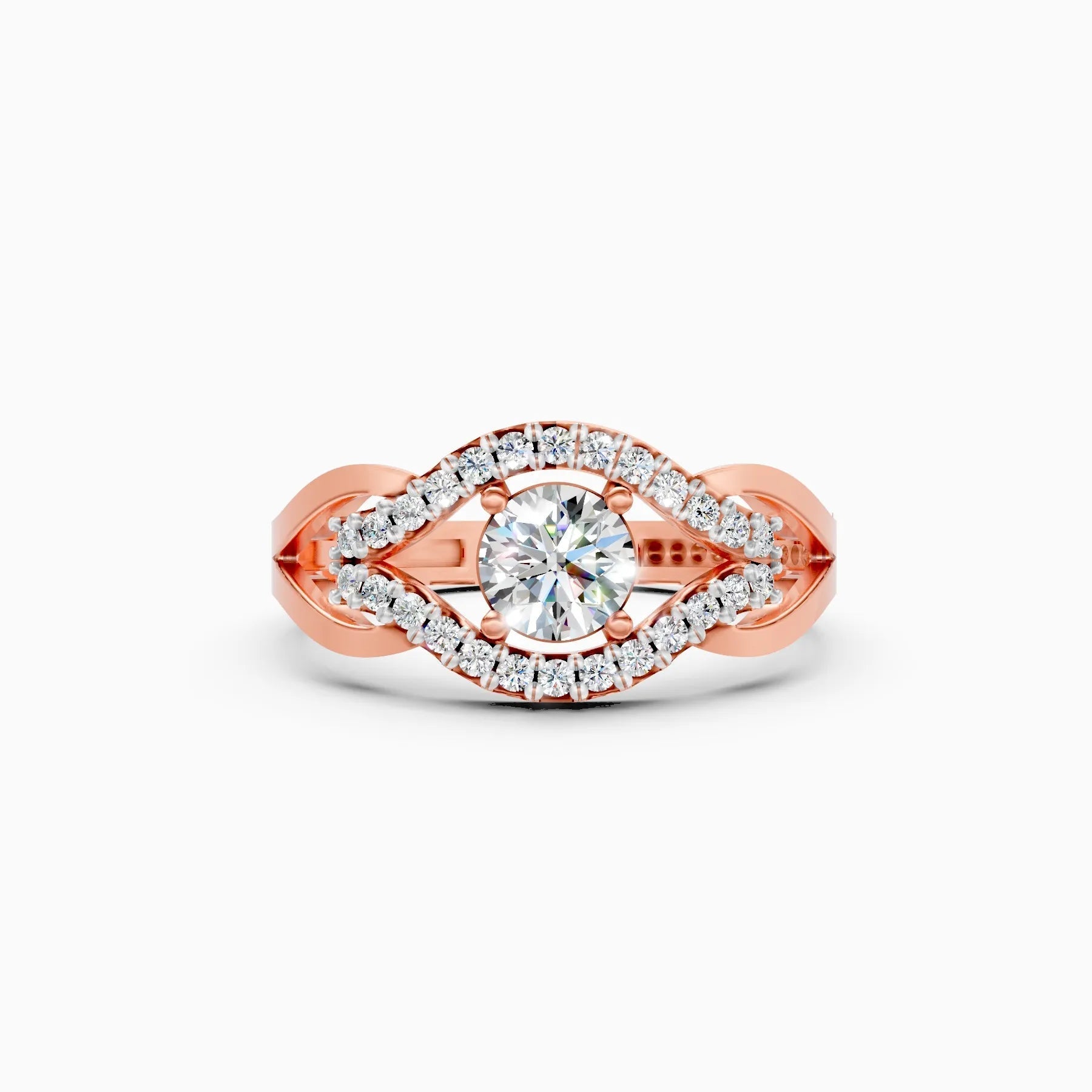 ��Mira | Round Solitaire Eye-Halo Ring�� Rings VD_AYN��- Lab Grown Diamonds Jewellery