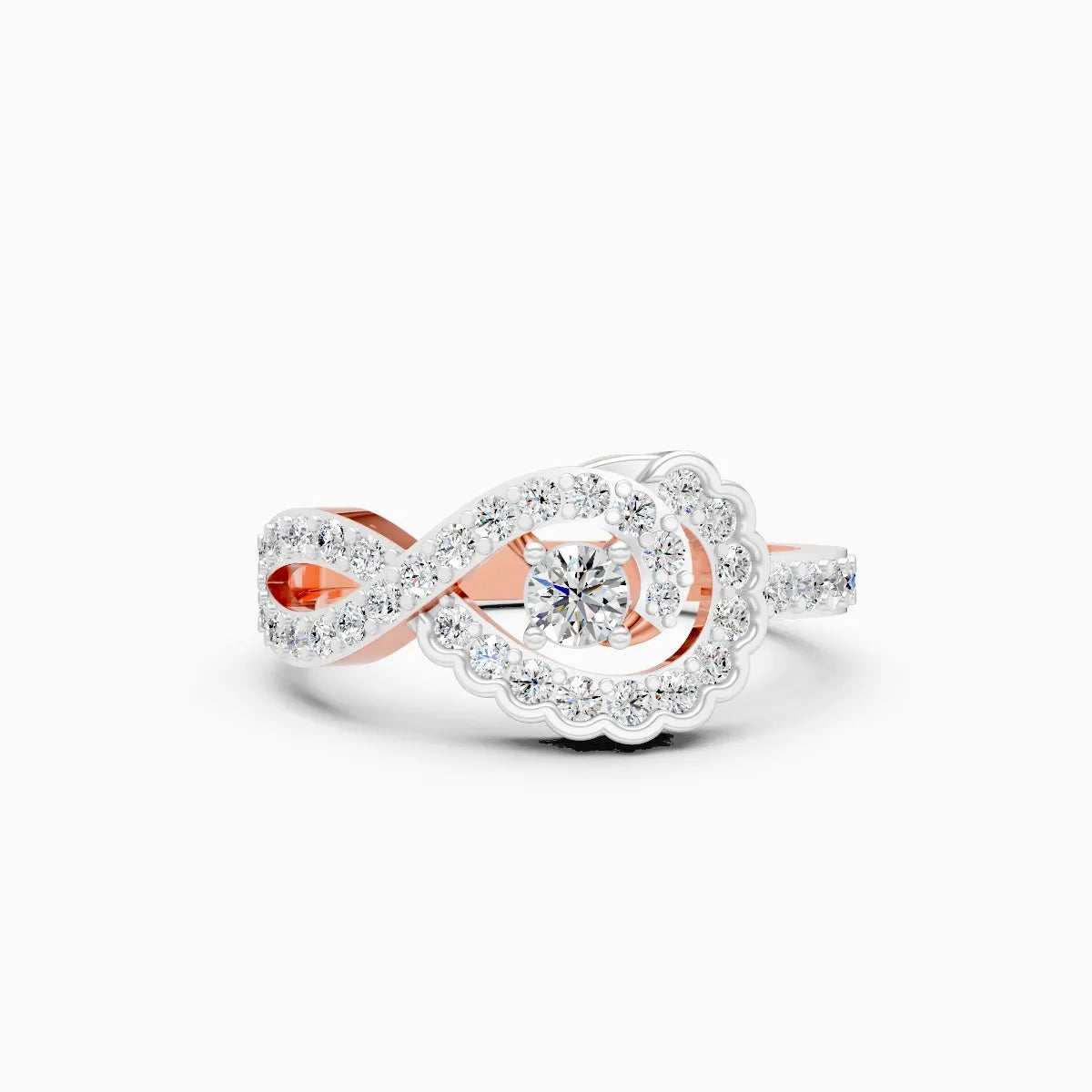 ��Foreva | Round Solitaire Infinity Twirl Ring�� Rings VD_AYN��- Lab Grown Diamonds Jewellery