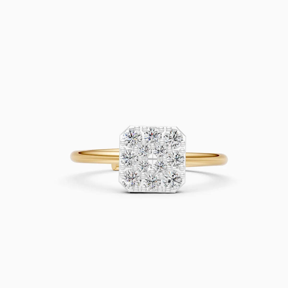 ��Celestia | Round Lab Grown Diamond Square Ring�� Rings VD_AYN��- Lab Grown Diamonds Jewellery