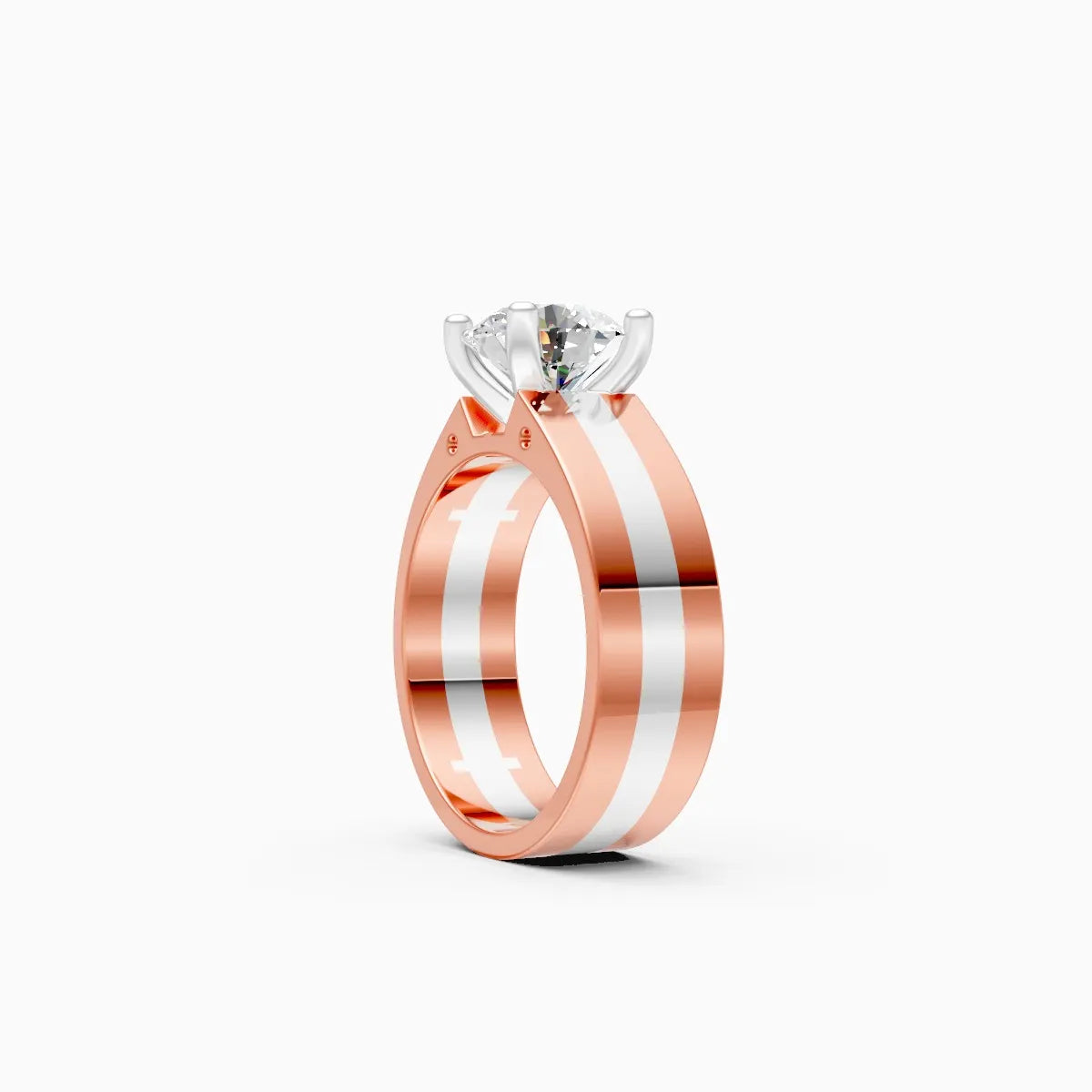 Mode | Pulse Men's Two-Tone Solitaire Ring