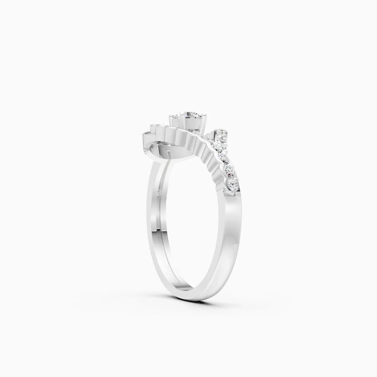 ��Mira | Two-Tone Round Lab Grown Diamond Halo Ring�� Rings VD_AYN��- Lab Grown Diamonds Jewellery
