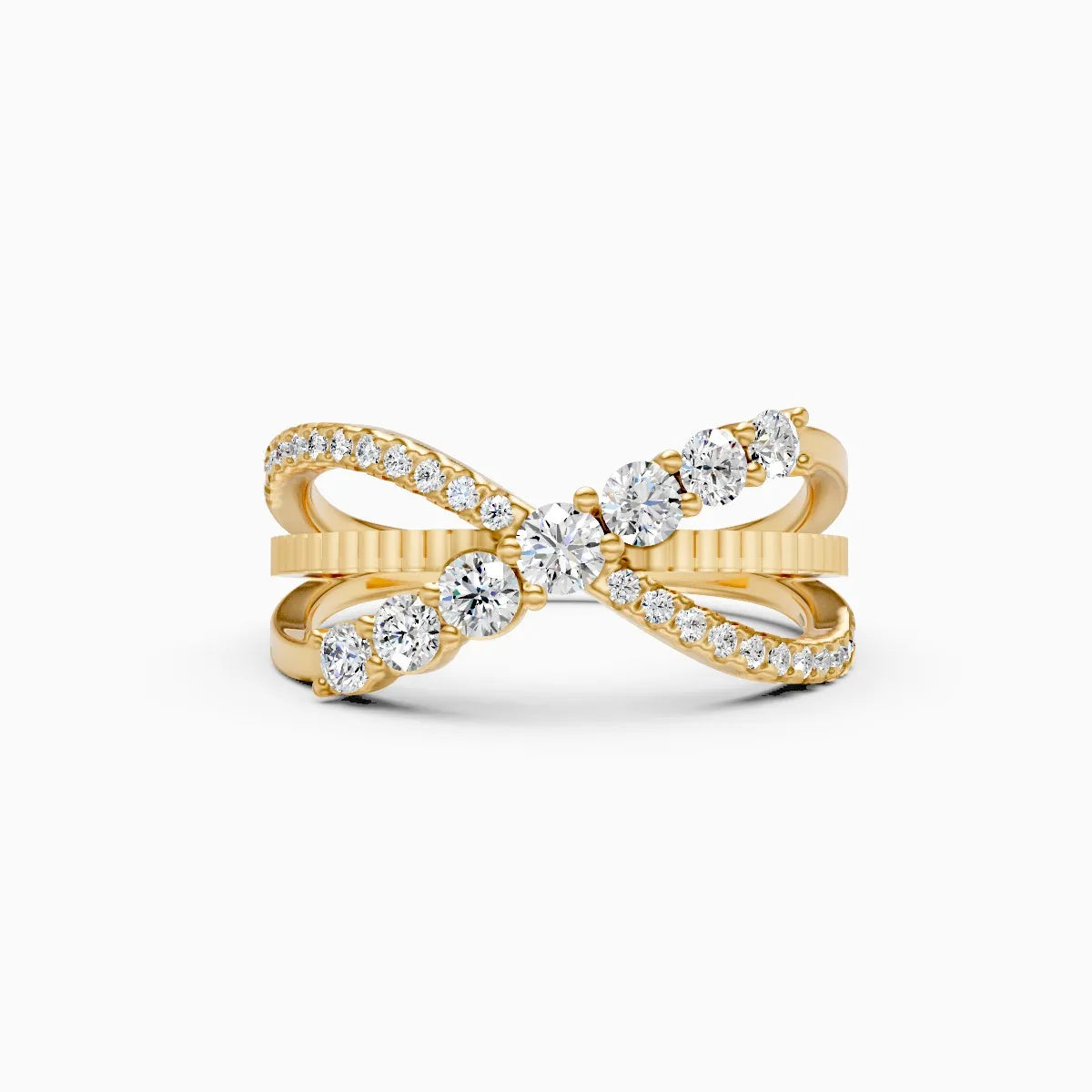��Foreva | Round Lab Grown Diamond Cross Ring�� Rings VD_AYN��- Lab Grown Diamonds Jewellery
