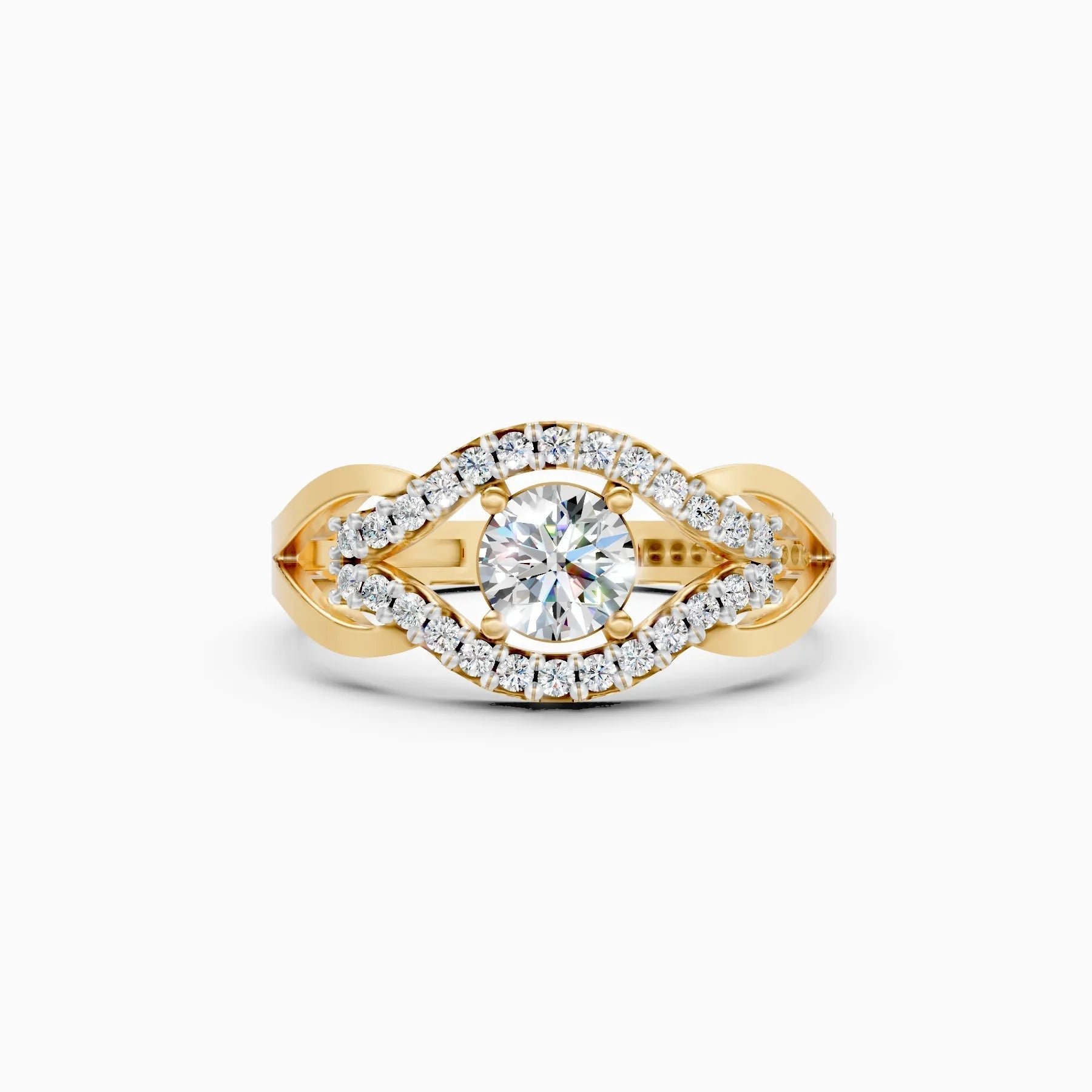 ��Mira | Round Solitaire Eye-Halo Ring�� Rings VD_AYN��- Lab Grown Diamonds Jewellery
