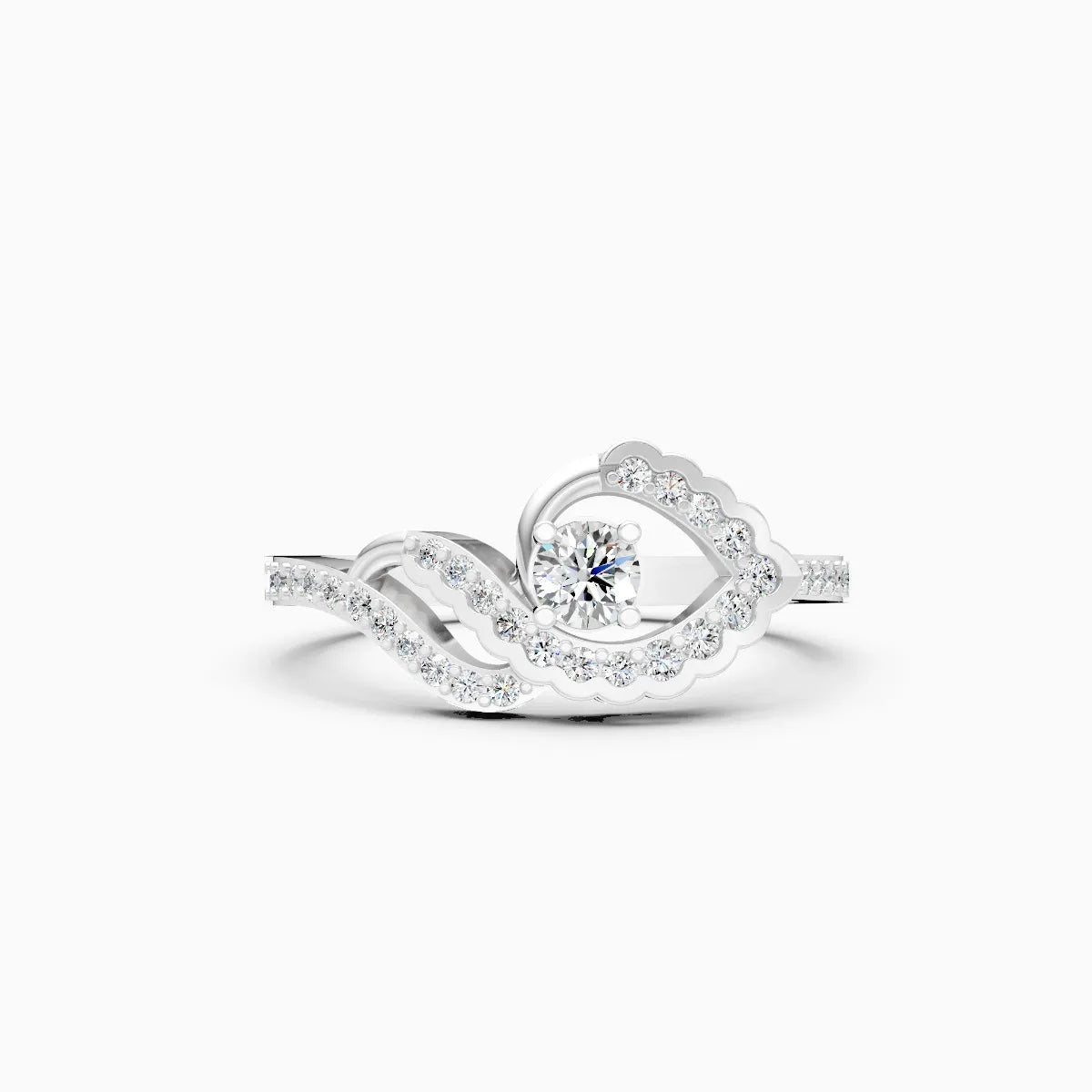 ��Foreva | Round Solitaire Lab Grown Diamond Wave Ring�� Rings VD_AYN��- Lab Grown Diamonds Jewellery