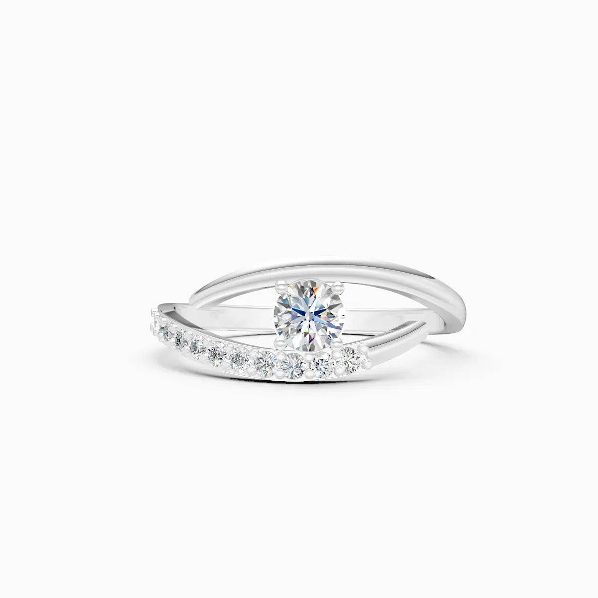 ��Mode | Round Lab Grown Diamond Minimal Bypass Ring�� Rings VD_AYN��- Lab Grown Diamonds Jewellery