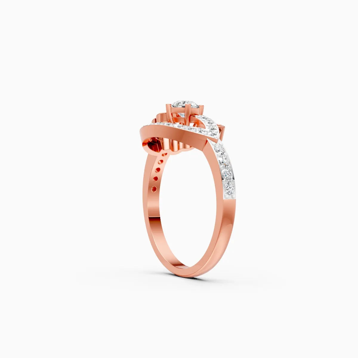 ��Mode | Round Diamond with Side Lab Grown Diamonds Twirl Ring�� Rings VD_AYN��- Lab Grown Diamonds Jewellery