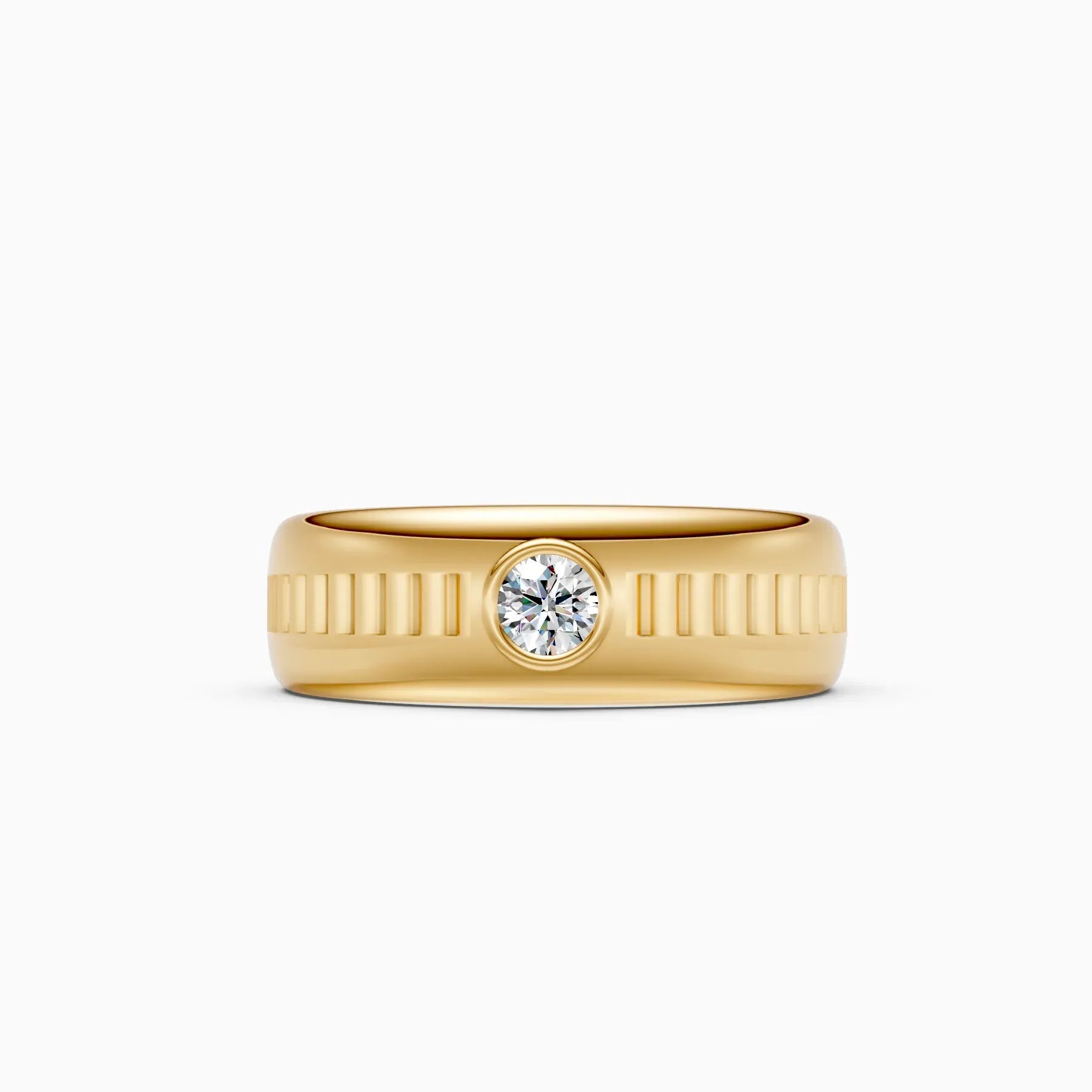 Veer | Lumen Men's Bezel-Set Round Solitaire Ring