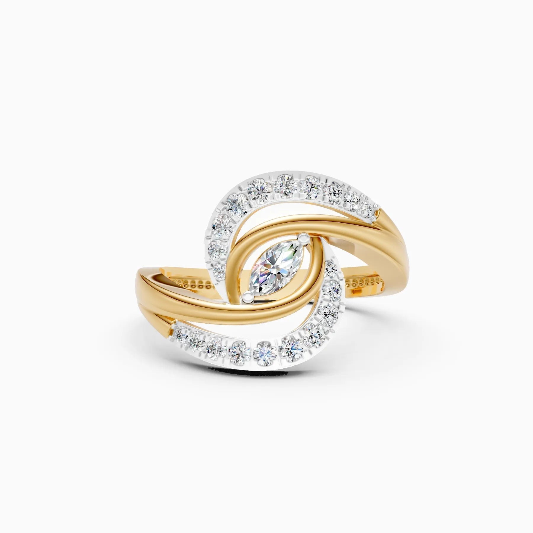 ��Mira | Marquise & Round Lab Grown Diamonds Vortex Ring�� Rings VD_AYN��- Lab Grown Diamonds Jewellery