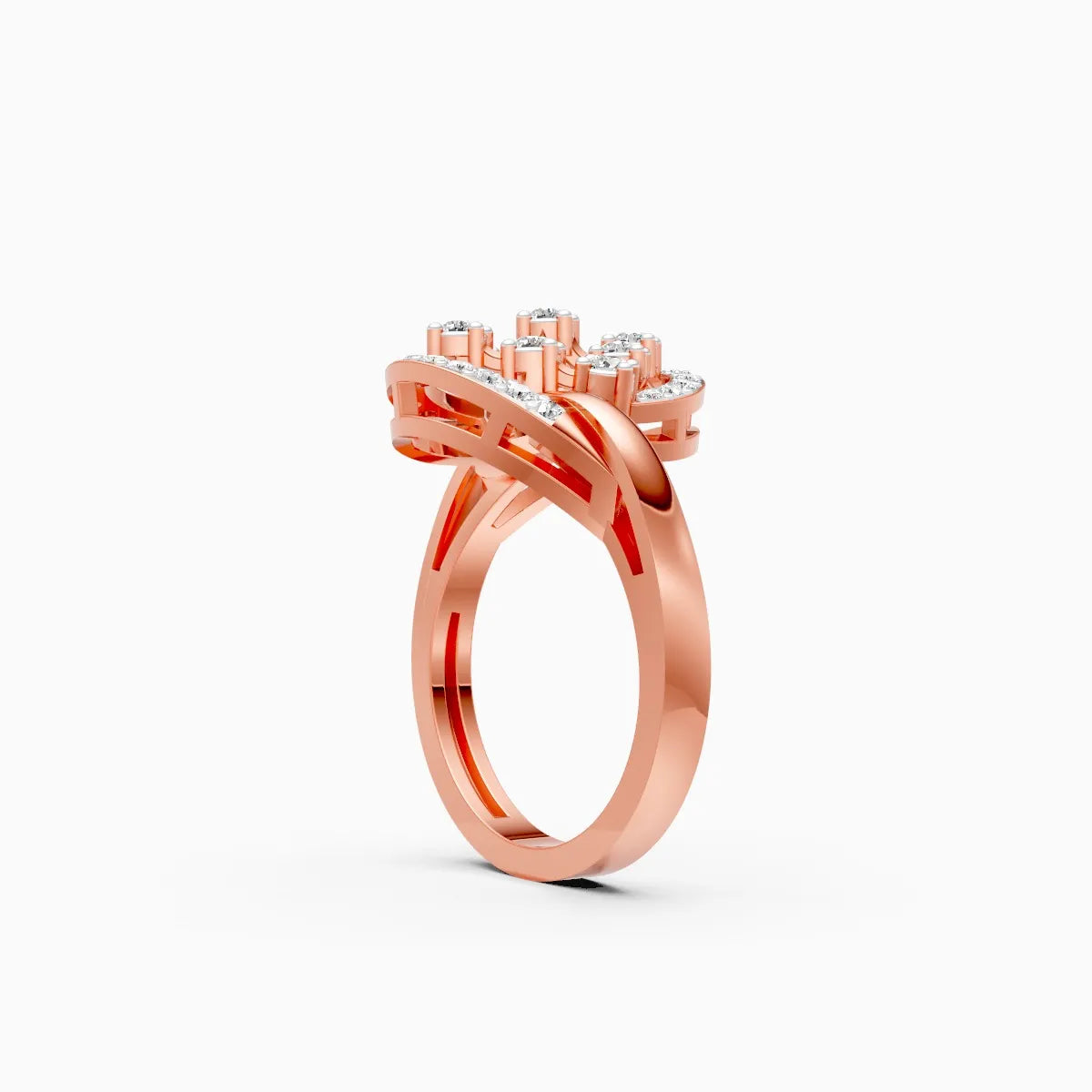 ��Celestia | Round Lab Grown Diamond Lattice Design Ring�� Rings VD_AYN��- Lab Grown Diamonds Jewellery