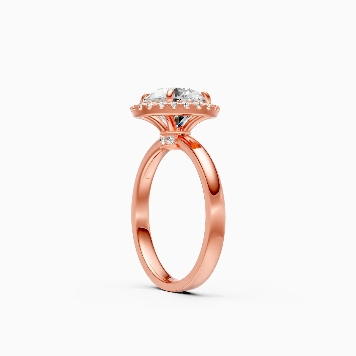 ��Sol | Round Solitaire Lab Grown Diamond with Halo Ring�� Rings VD_AYN��- Lab Grown Diamonds Jewellery