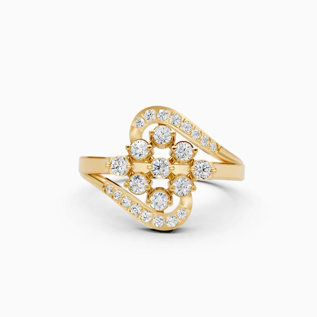 ��Celestia | Round Lab Grown Diamonds Lattice Cluster Ring�� Rings VD_AYN��- Lab Grown Diamonds Jewellery