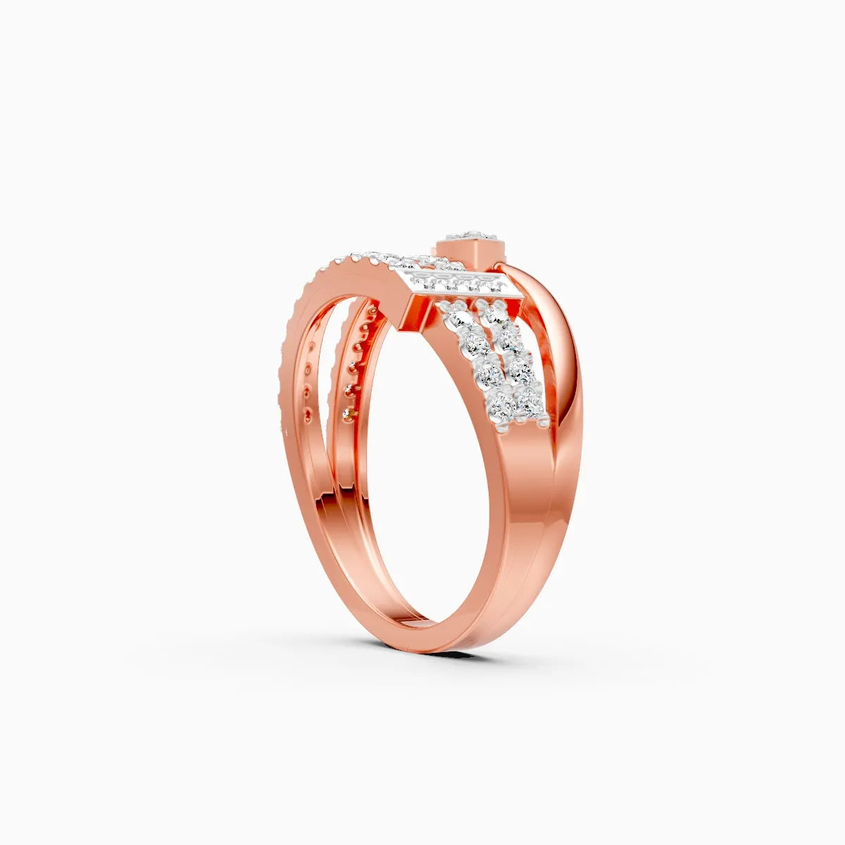 ��Laya | Round & Baguette Lab Grown Diamond Open Ring�� Rings VD_AYN��- Lab Grown Diamonds Jewellery