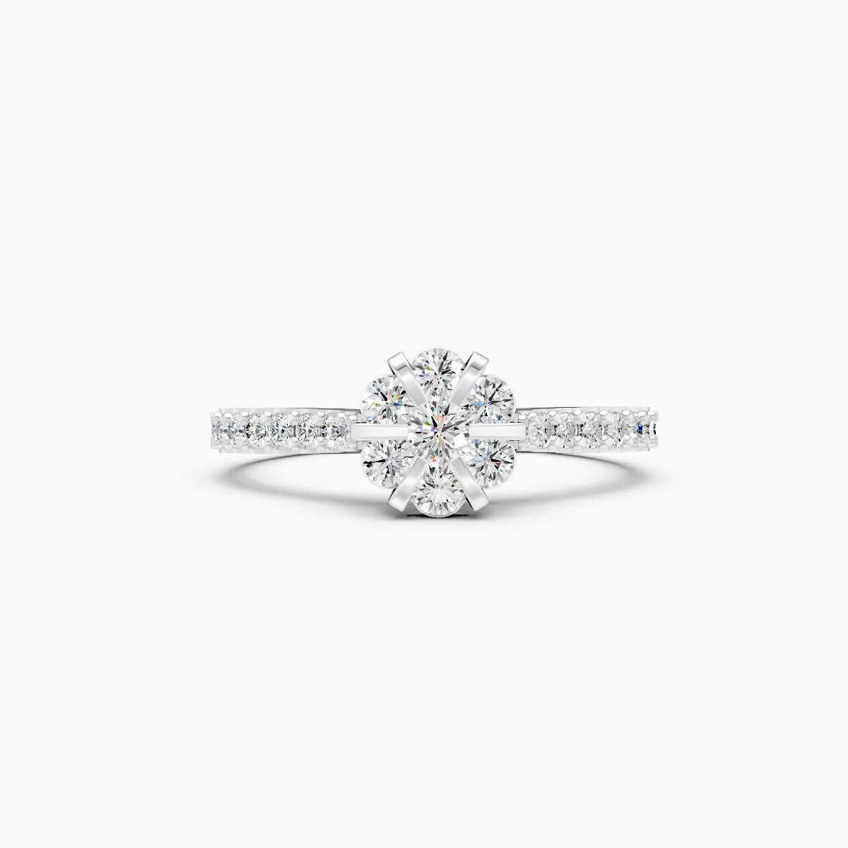 ��Flora | Round Lab Grown Diamond Floral Ring�� Rings VD_AYN��- Lab Grown Diamonds Jewellery