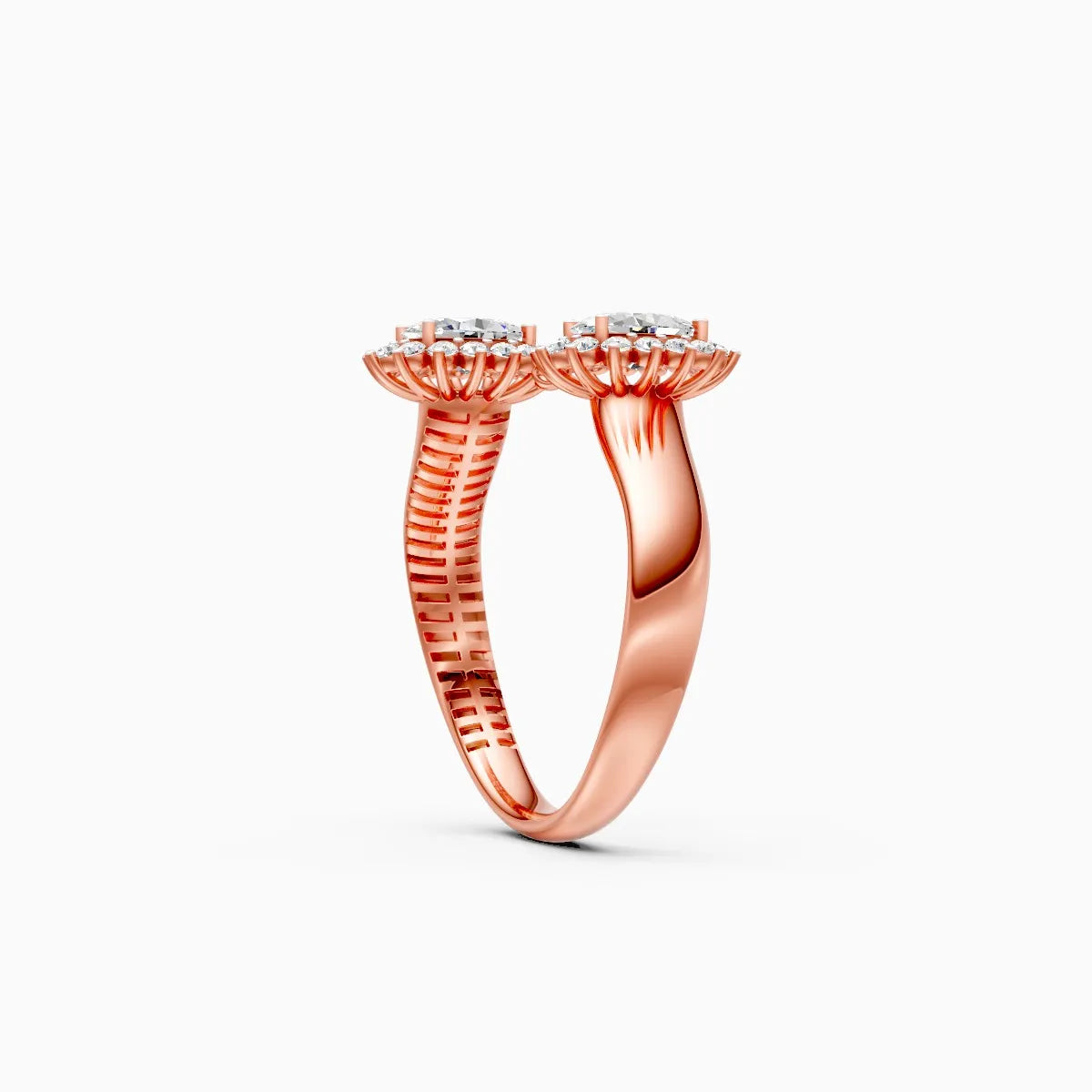��Sol | Oval Lab Grown Diamond with Halo Open Ring�� Rings VD_AYN��- Lab Grown Diamonds Jewellery