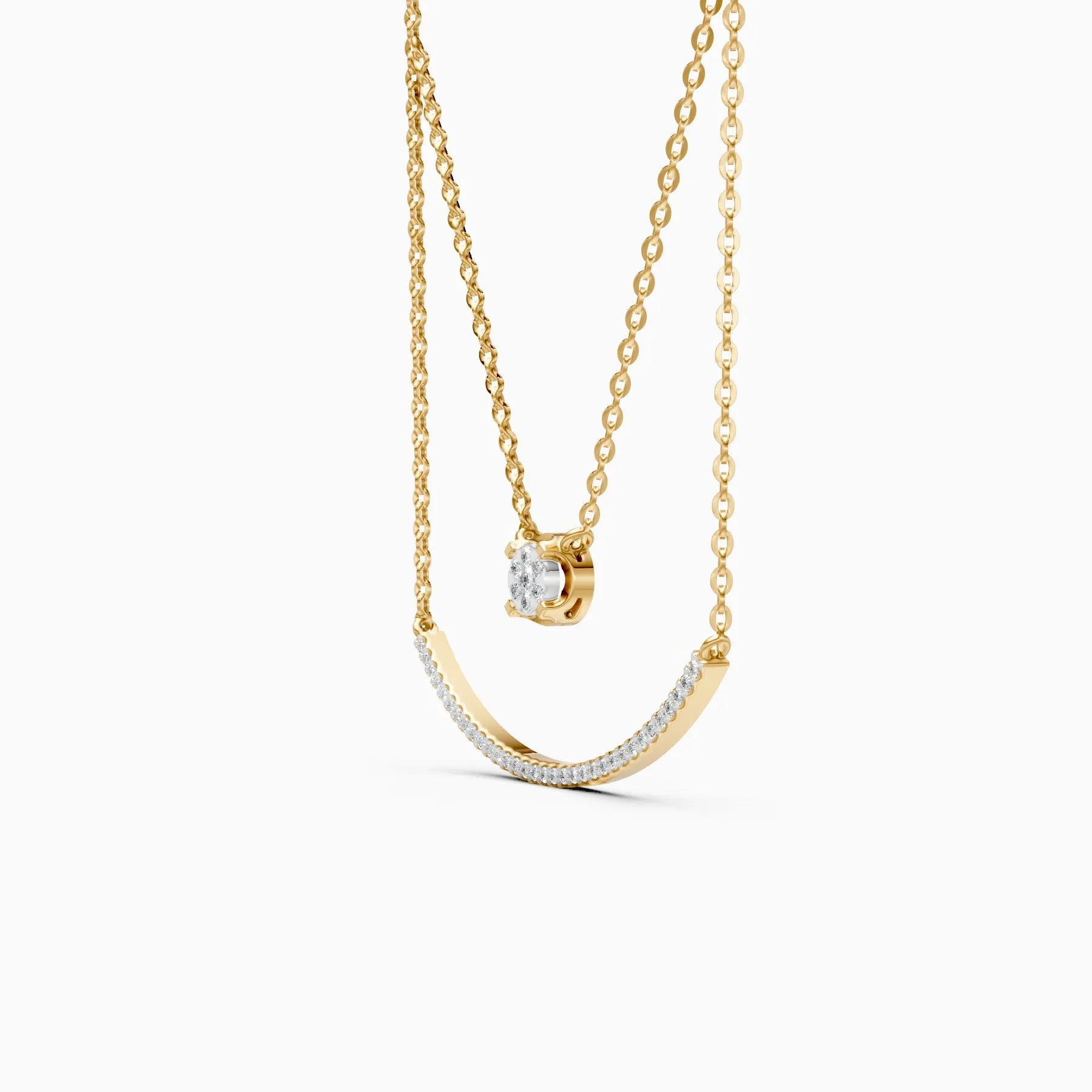 Elara | Twinline Lab-Grown Diamond Necklace - Nivara