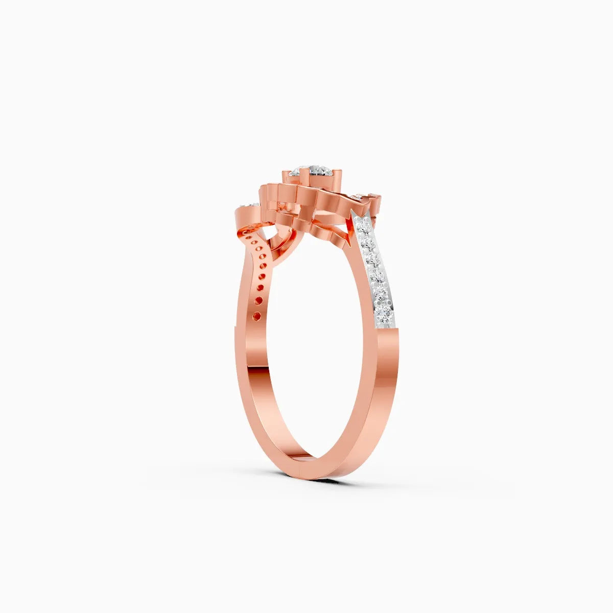 ��Foreva | Round Solitaire Lab Grown Diamond Wave Ring�� Rings VD_AYN��- Lab Grown Diamonds Jewellery
