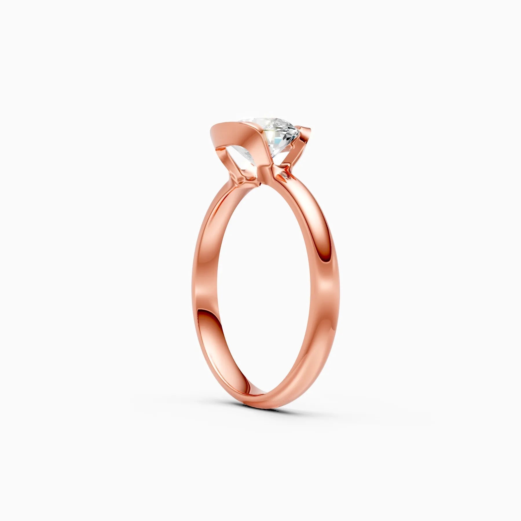 ��Amora | Oval Solitaire Half Bezel Ring�� Rings VD_AYN��- Lab Grown Diamonds Jewellery