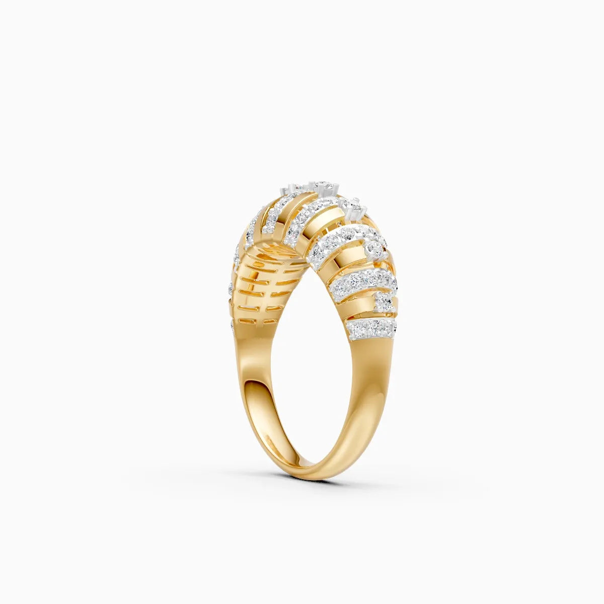 ��Mode | Striped Design Round Lab Grown Diamond Ring�� Rings VD_AYN��- Lab Grown Diamonds Jewellery