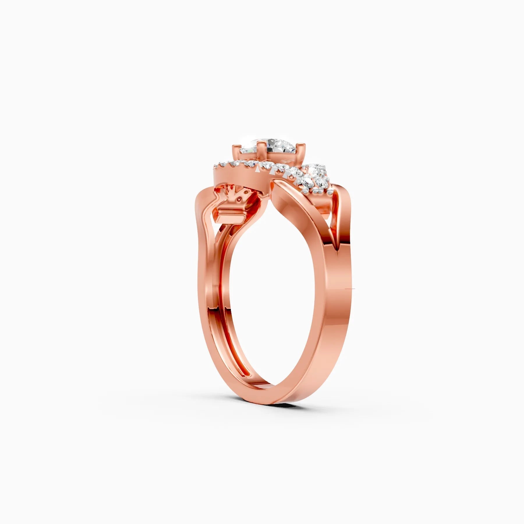 ��Mira | Round Solitaire Eye-Halo Ring�� Rings VD_AYN��- Lab Grown Diamonds Jewellery