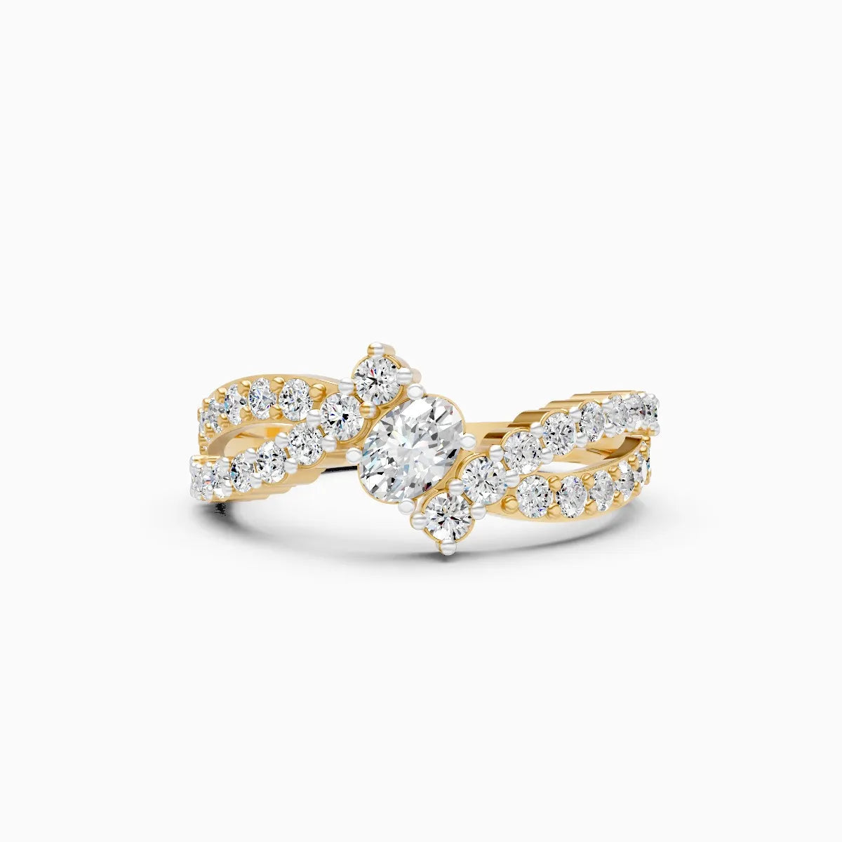 ��Mode | Round & Oval Lab Grown Diamond Split Band Ring�� Rings VD_AYN��- Lab Grown Diamonds Jewellery