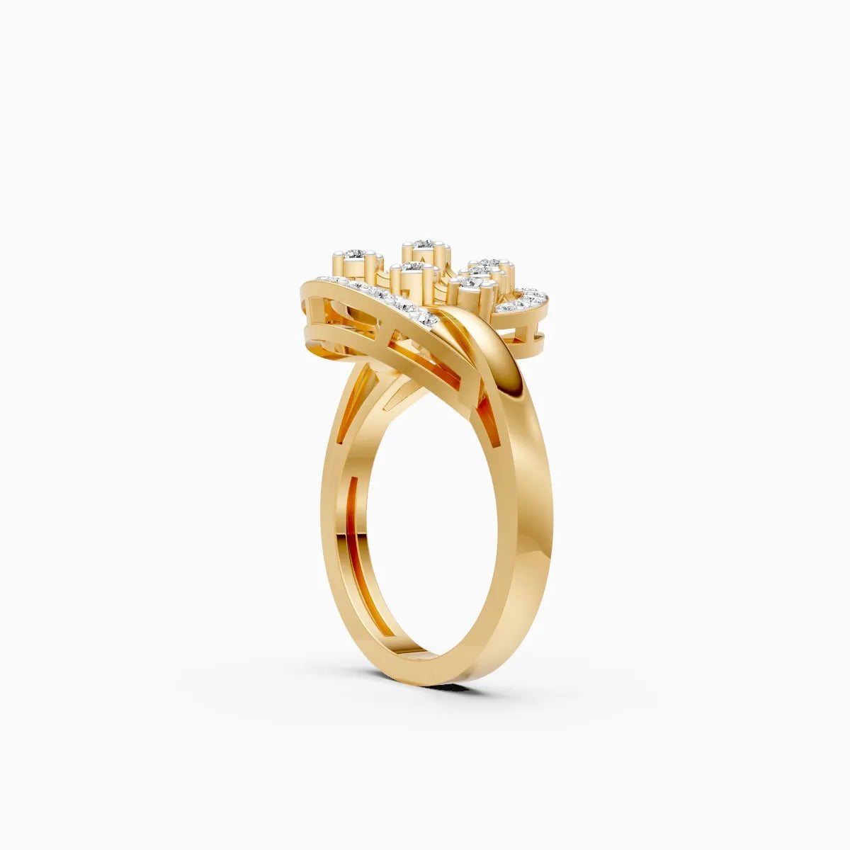��Celestia | Round Lab Grown Diamond Lattice Design Ring�� Rings VD_AYN��- Lab Grown Diamonds Jewellery