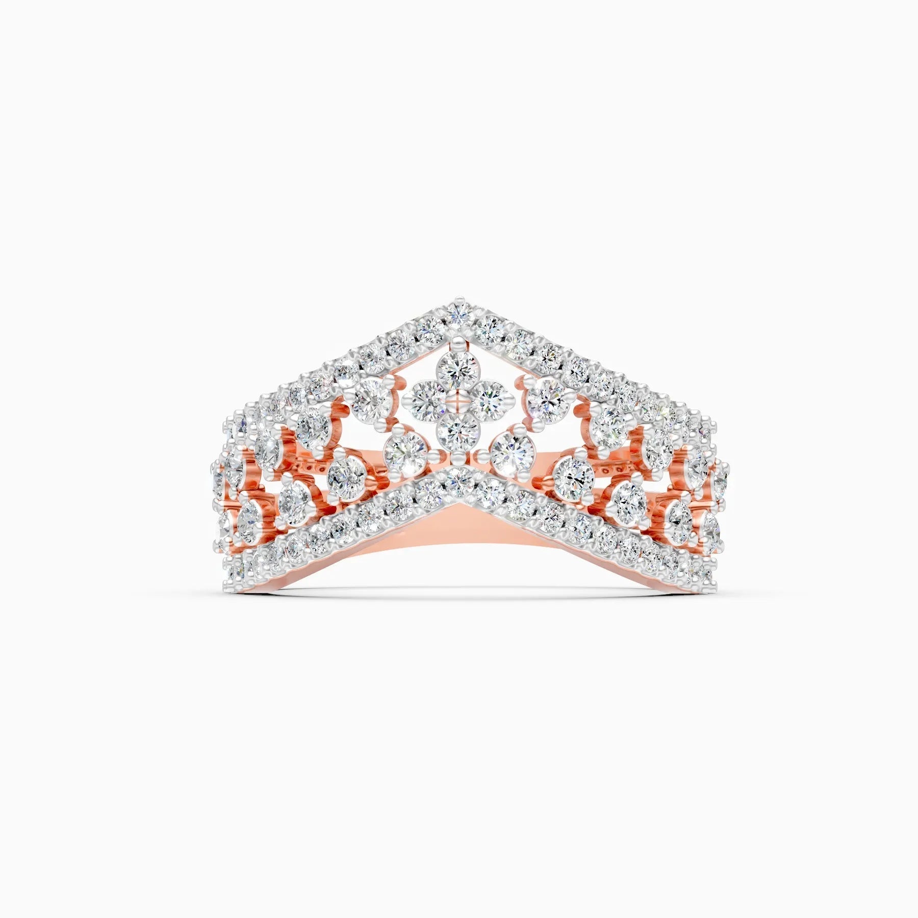 ��Raya | Round Lab Grown Diamond Crown Ring�� Rings VD_AYN��- Lab Grown Diamonds Jewellery