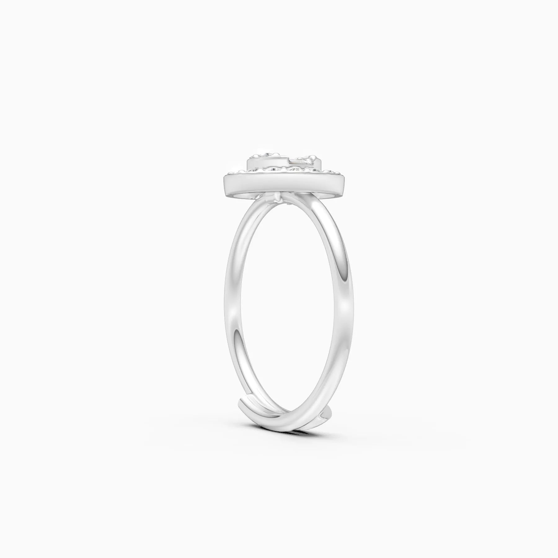 ��Sol | Round & Baguette Lab Grown Diamond Halo Ring�� Rings VD_AYN��- Lab Grown Diamonds Jewellery