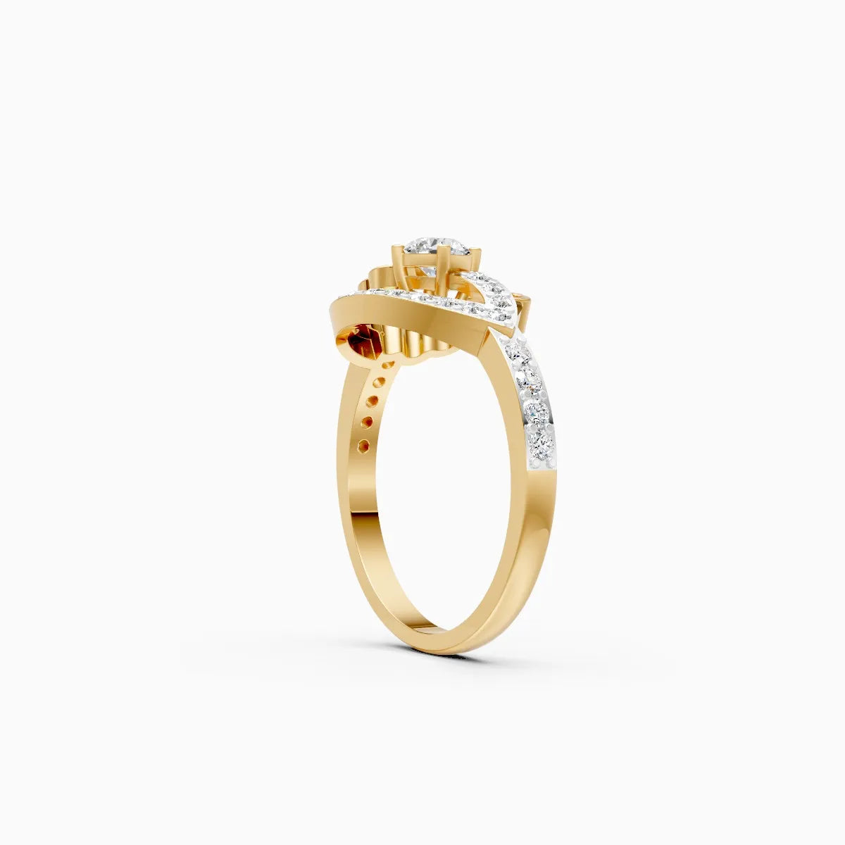 ��Mode | Round Diamond with Side Lab Grown Diamonds Twirl Ring�� Rings VD_AYN��- Lab Grown Diamonds Jewellery