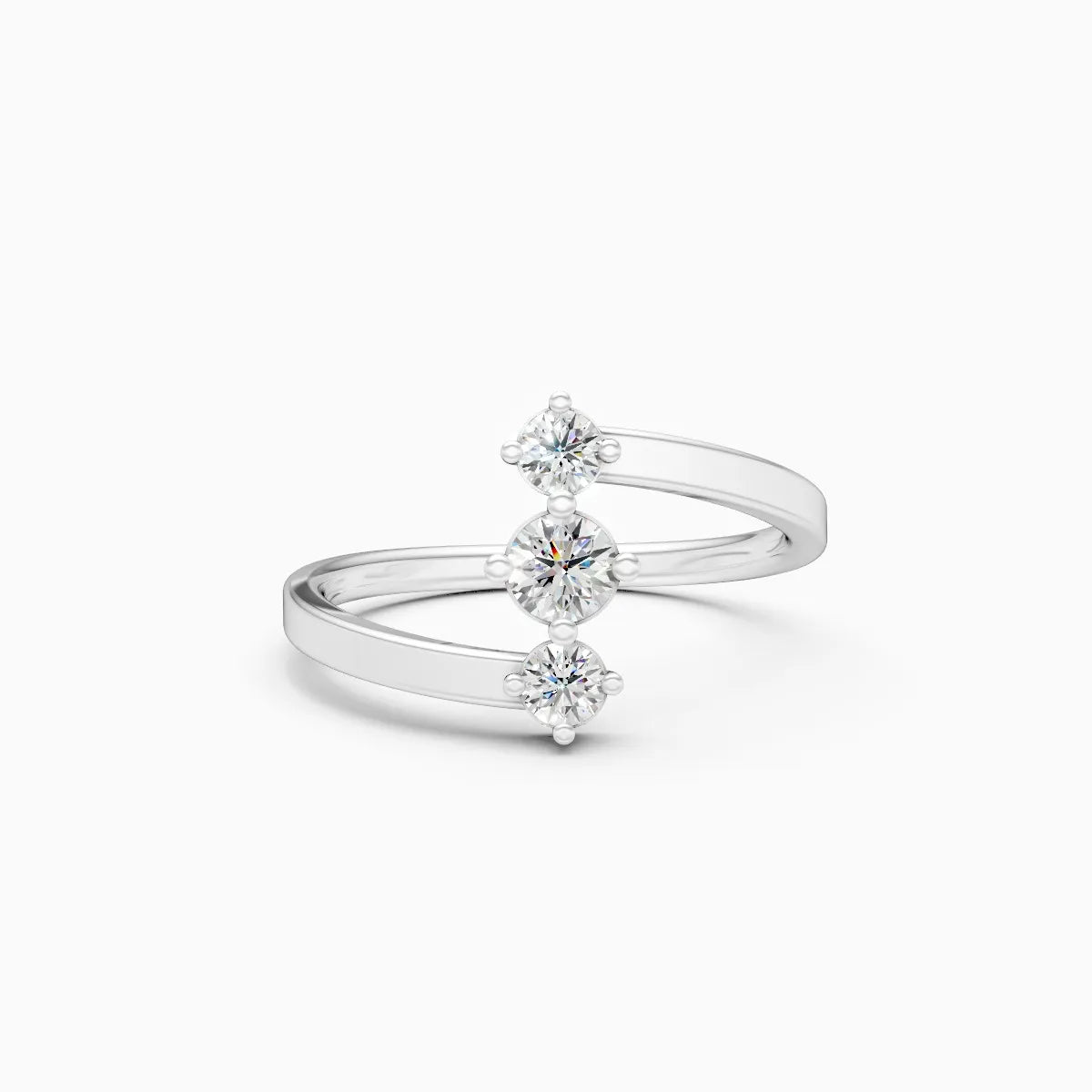 ��Mode | Triple Round Lab Grown Diamond Bypass Ring�� Rings VD_AYN��- Lab Grown Diamonds Jewellery