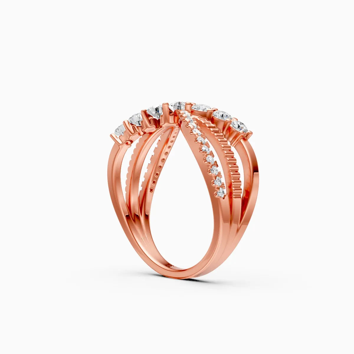��Foreva | Round Lab Grown Diamond Cross Ring�� Rings VD_AYN��- Lab Grown Diamonds Jewellery