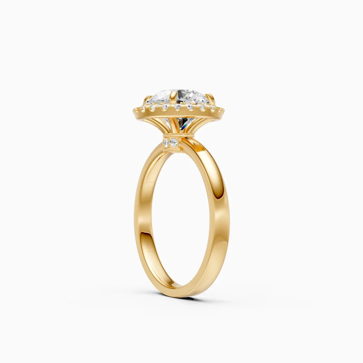 ��Sol | Round Solitaire Lab Grown Diamond with Halo Ring�� Rings VD_AYN��- Lab Grown Diamonds Jewellery