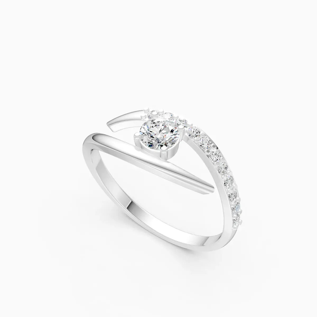 ��Mode | Round Lab Grown Diamond Minimal Bypass Ring�� Rings VD_AYN��- Lab Grown Diamonds Jewellery