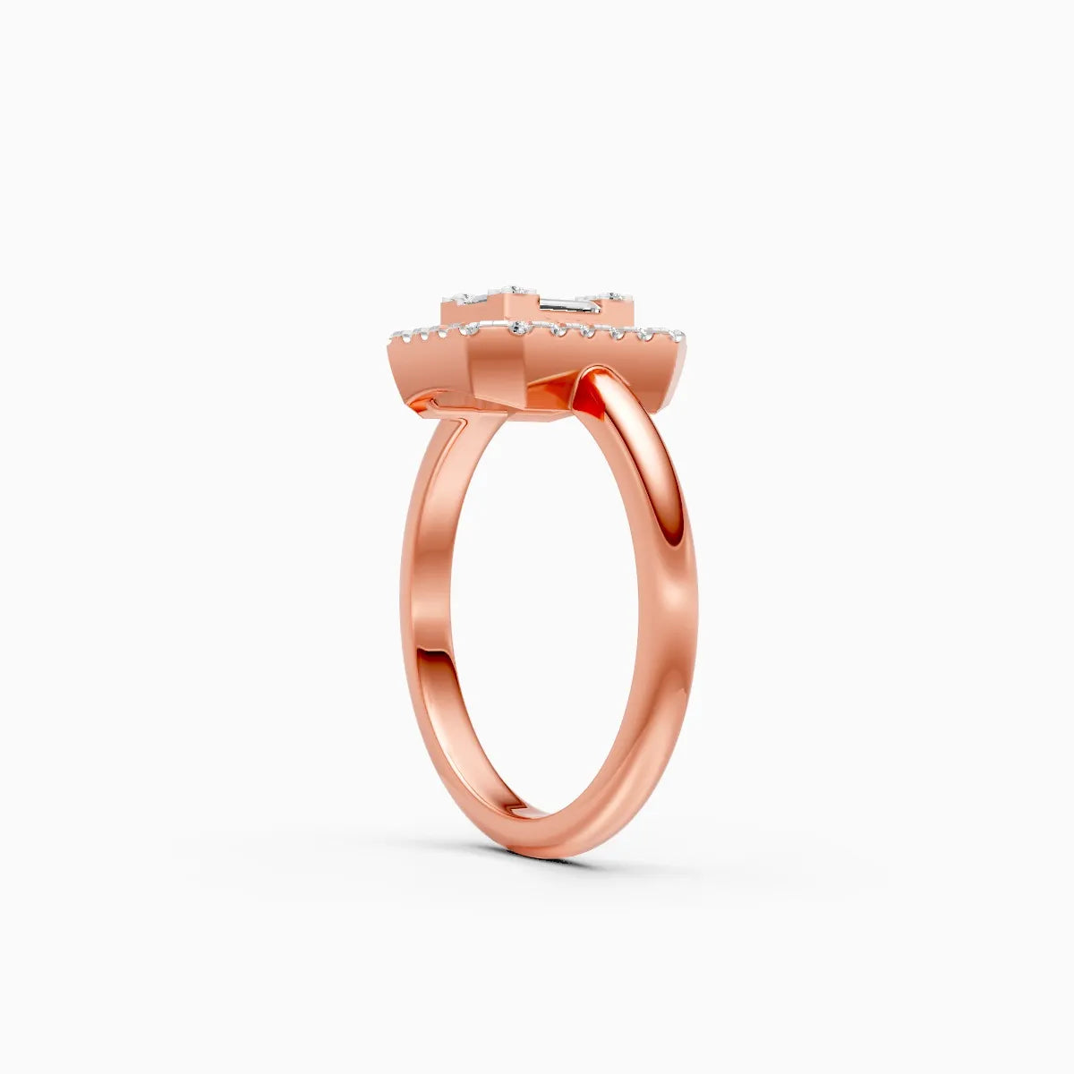 ��Mira | Baguette & Round Lab Grown Diamonds Halo Ring�� Rings VD_AYN��- Lab Grown Diamonds Jewellery