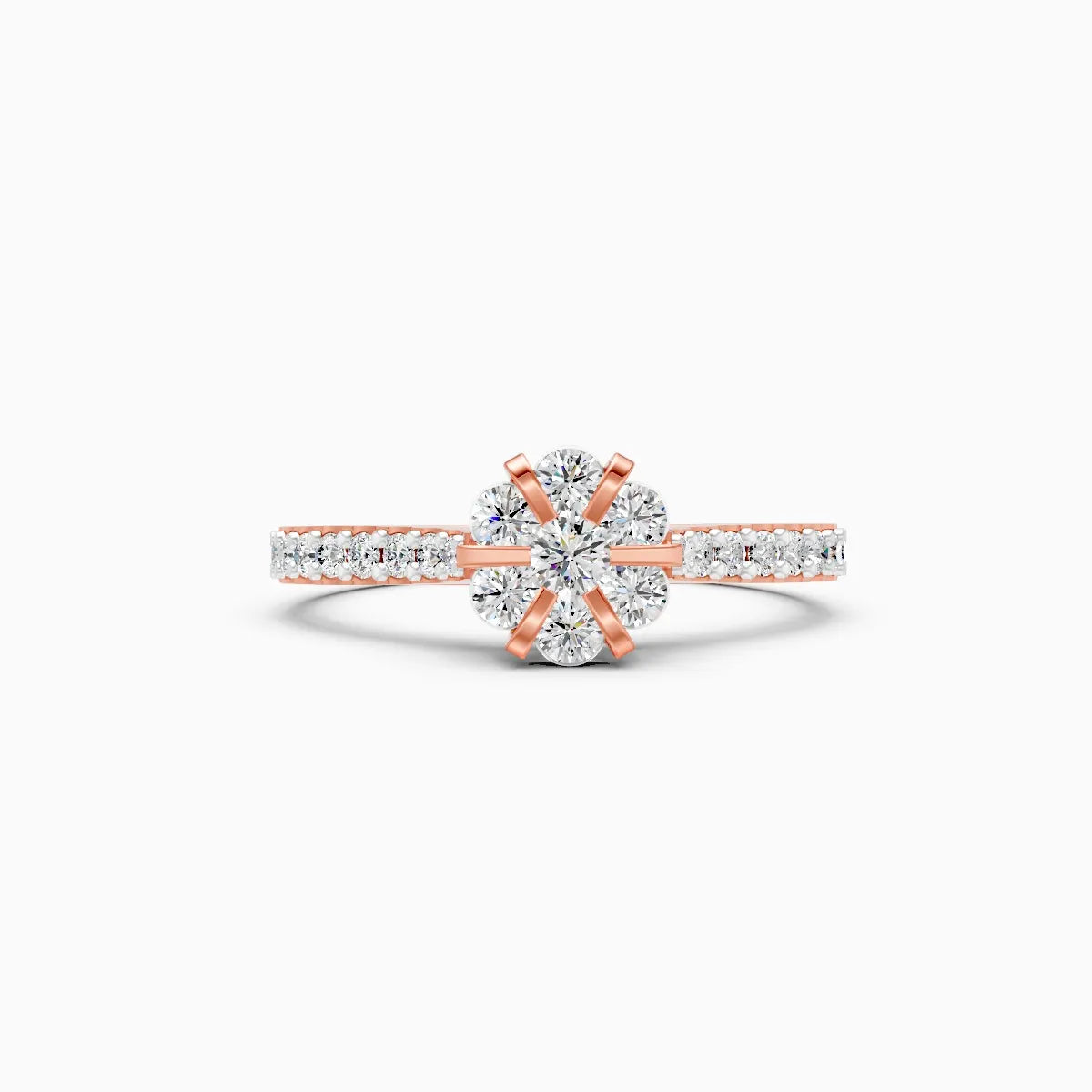 ��Flora | Round Lab Grown Diamond Floral Ring�� Rings VD_AYN��- Lab Grown Diamonds Jewellery