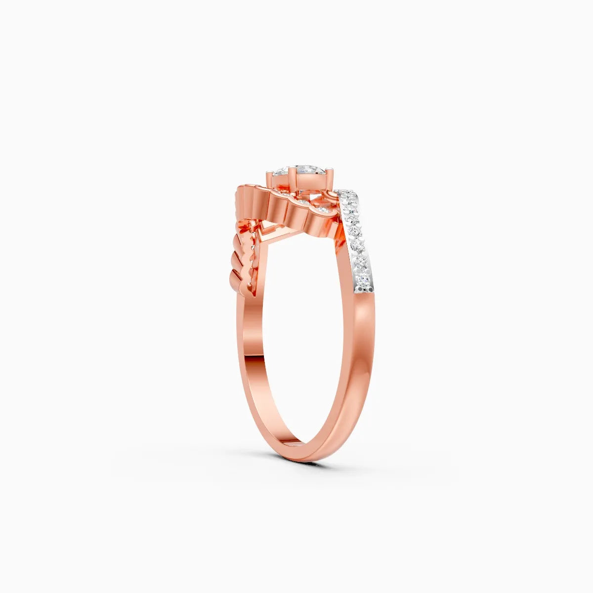 ��Amara | Round Solitaire Lab Grown Diamond Twirl Ring�� Rings VD_AYN��- Lab Grown Diamonds Jewellery