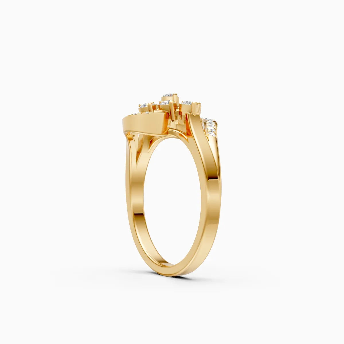 ��Celestia | Round Lab Grown Diamonds Lattice Cluster Ring�� Rings VD_AYN��- Lab Grown Diamonds Jewellery