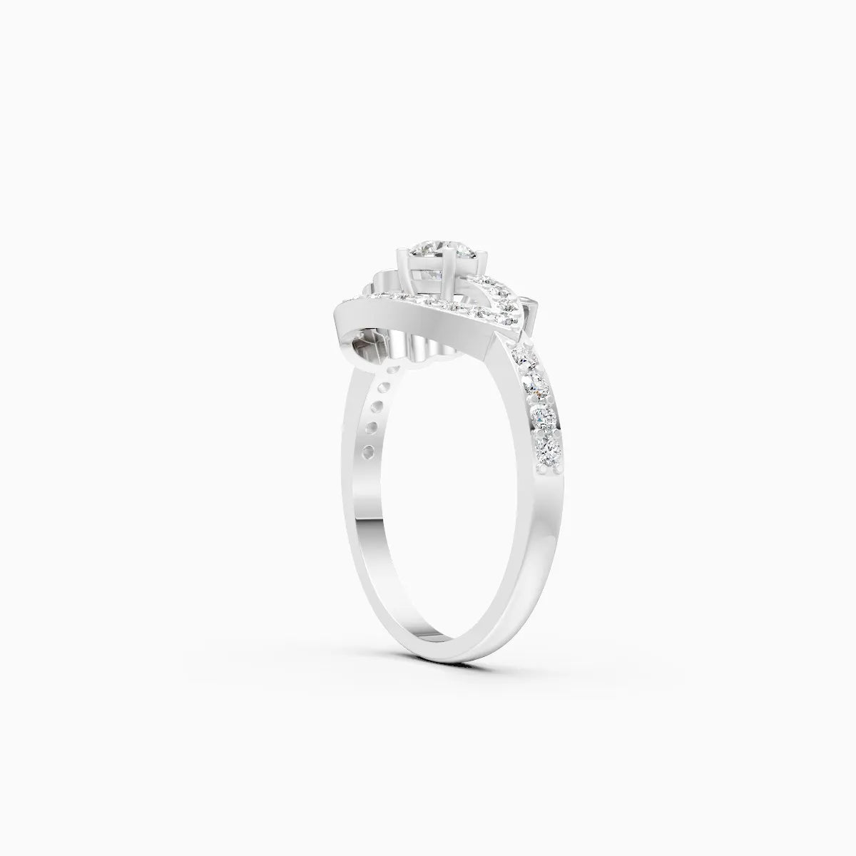 ��Mode | Round Diamond with Side Lab Grown Diamonds Twirl Ring�� Rings VD_AYN��- Lab Grown Diamonds Jewellery