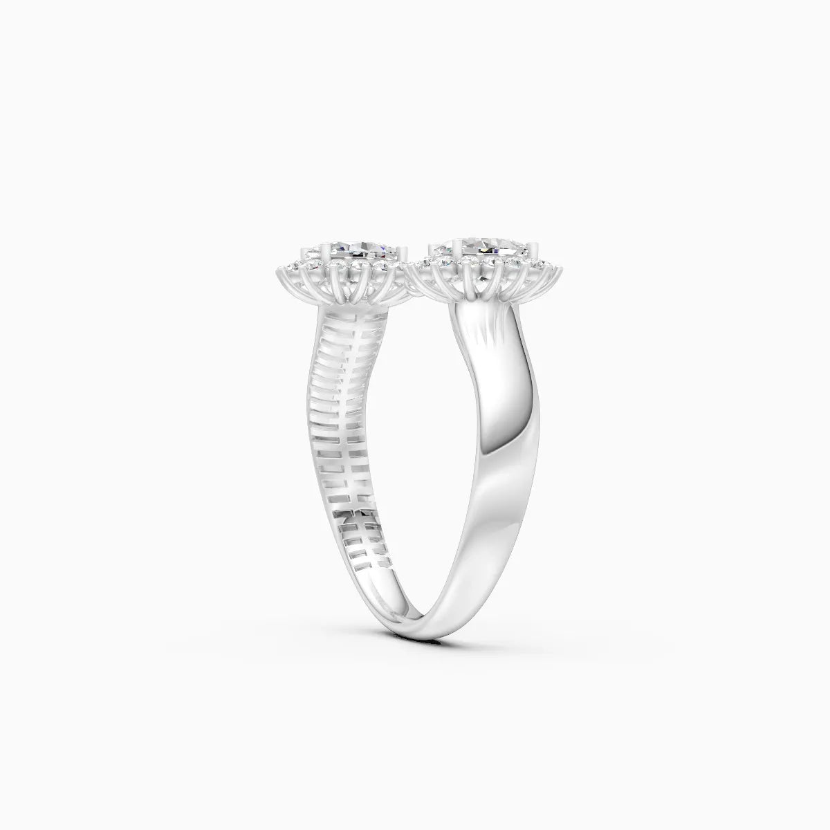 ��Sol | Oval Lab Grown Diamond with Halo Open Ring�� Rings VD_AYN��- Lab Grown Diamonds Jewellery