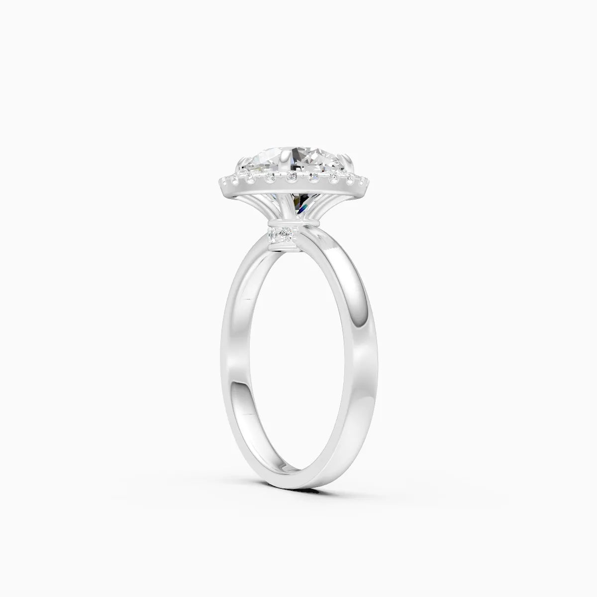��Sol | Round Solitaire Lab Grown Diamond with Halo Ring�� Rings VD_AYN��- Lab Grown Diamonds Jewellery
