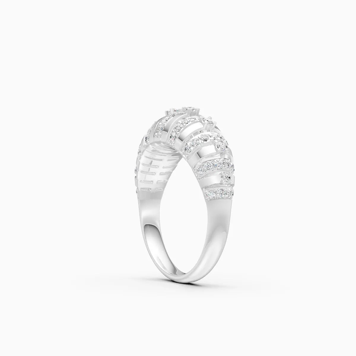 ��Mode | Striped Design Round Lab Grown Diamond Ring�� Rings VD_AYN��- Lab Grown Diamonds Jewellery