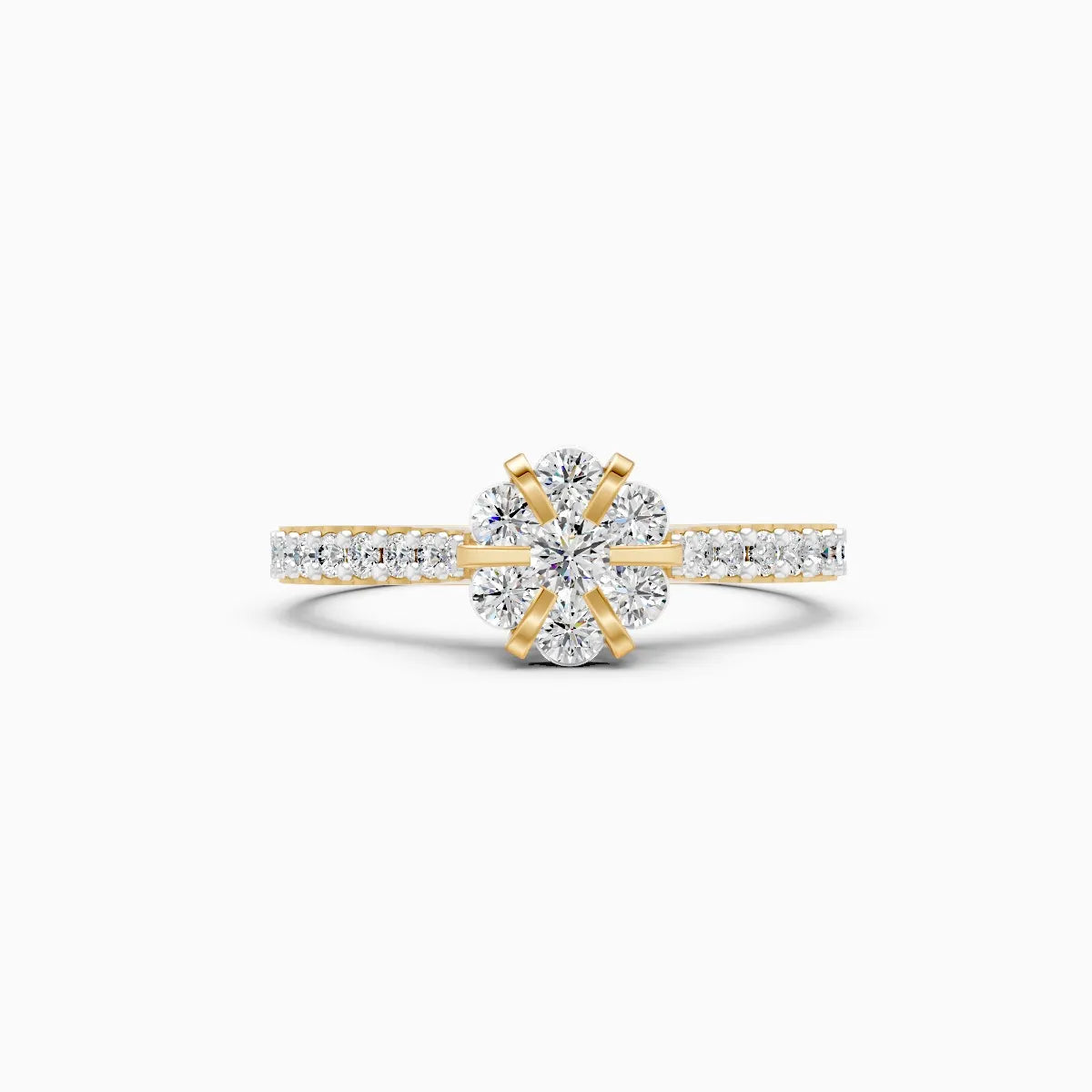 ��Flora | Round Lab Grown Diamond Floral Ring�� Rings VD_AYN��- Lab Grown Diamonds Jewellery